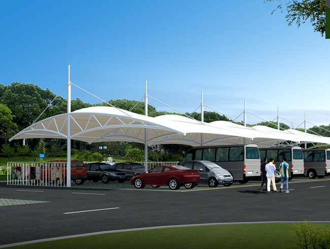 膜結構停車棚比傳統(tǒng)遮陽車棚優(yōu)勢在哪？