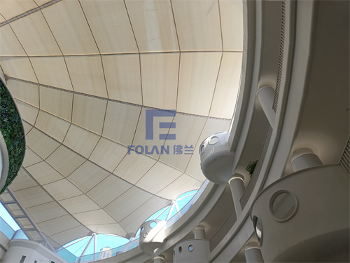 歷時20天，廈門扇形中庭膜結(jié)構(gòu)已竣工完成